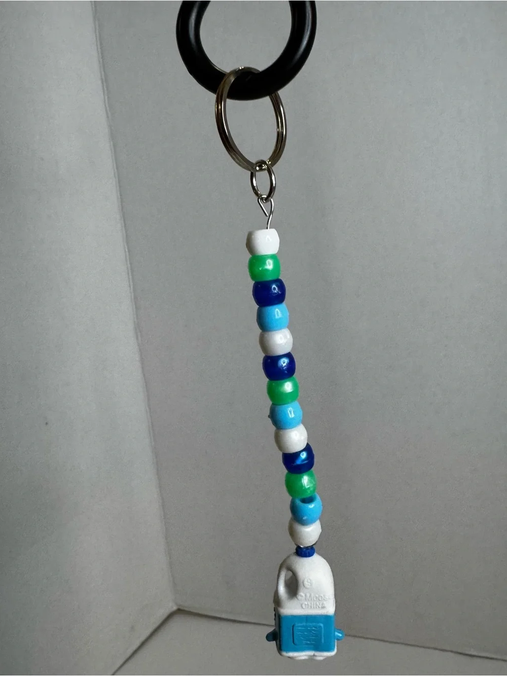 Shopkins Blue, White & Green Beaded Character Charm